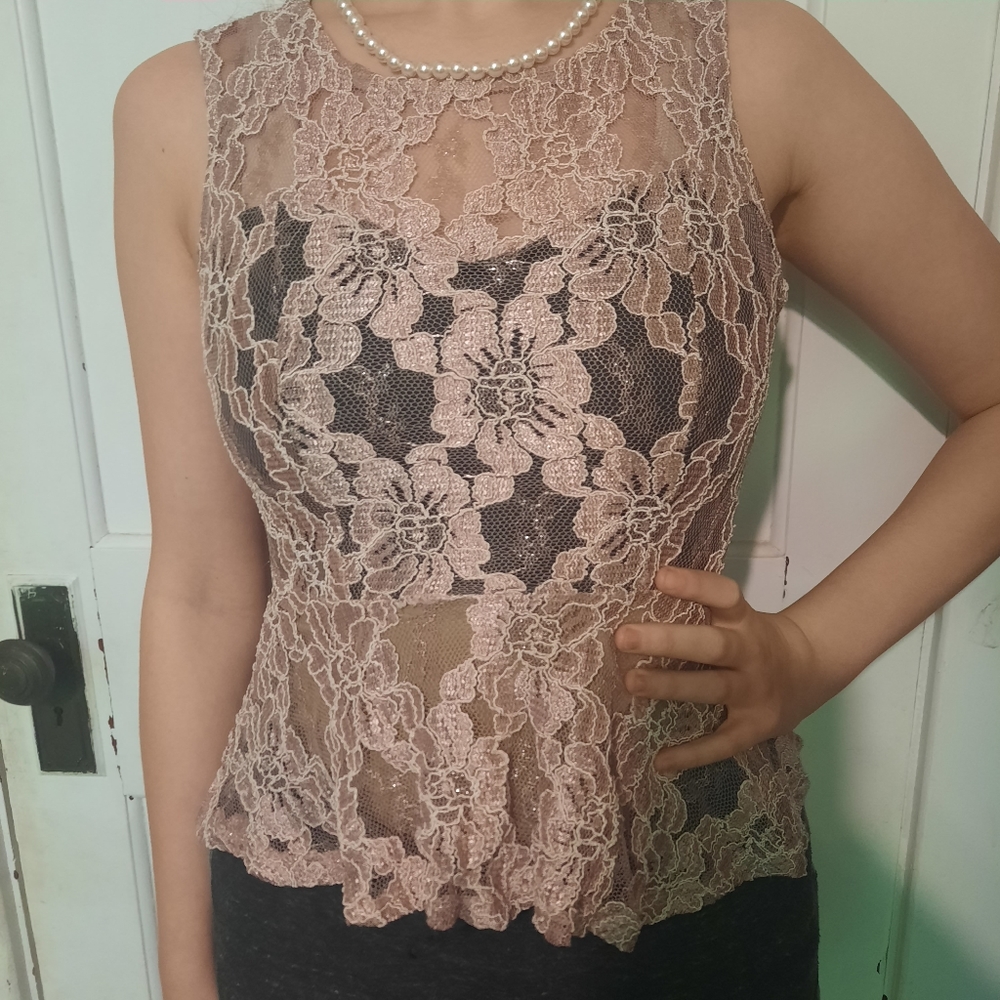 Purple Lacy Cami Top